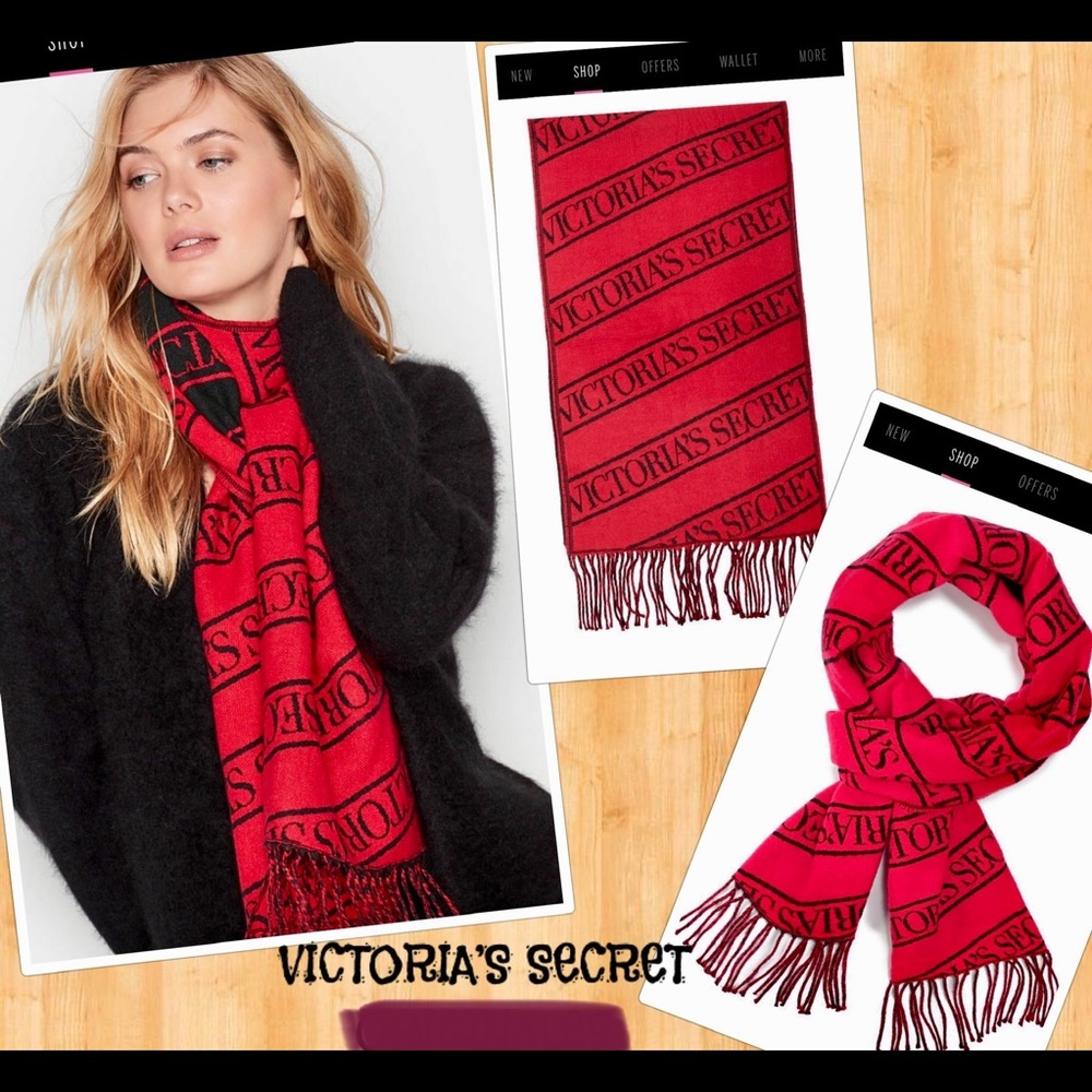NWT VICTORIA’S SECRET LOGO LONG SCARF